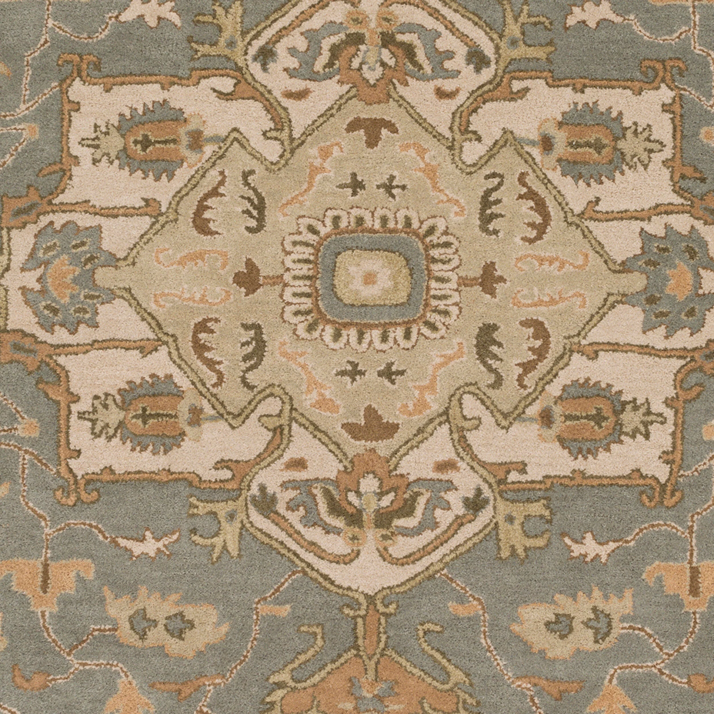 Caesar Hand-Tufted Wool Rug in Sage, Rustic Heritage Design - Image 7