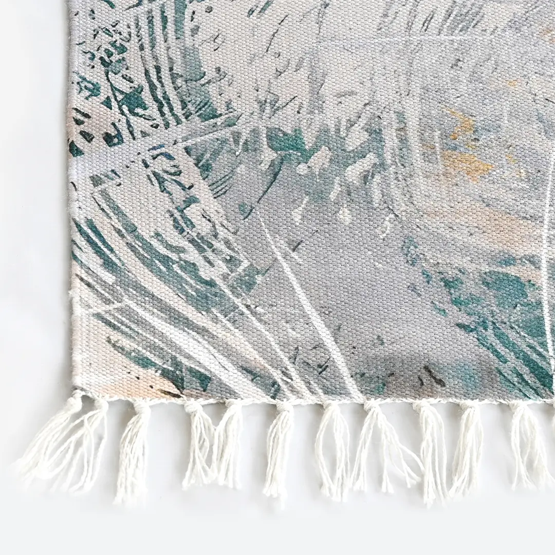 Digital Printed Abstract Rug with Flowing Water-Inspired Patterns - Image 4