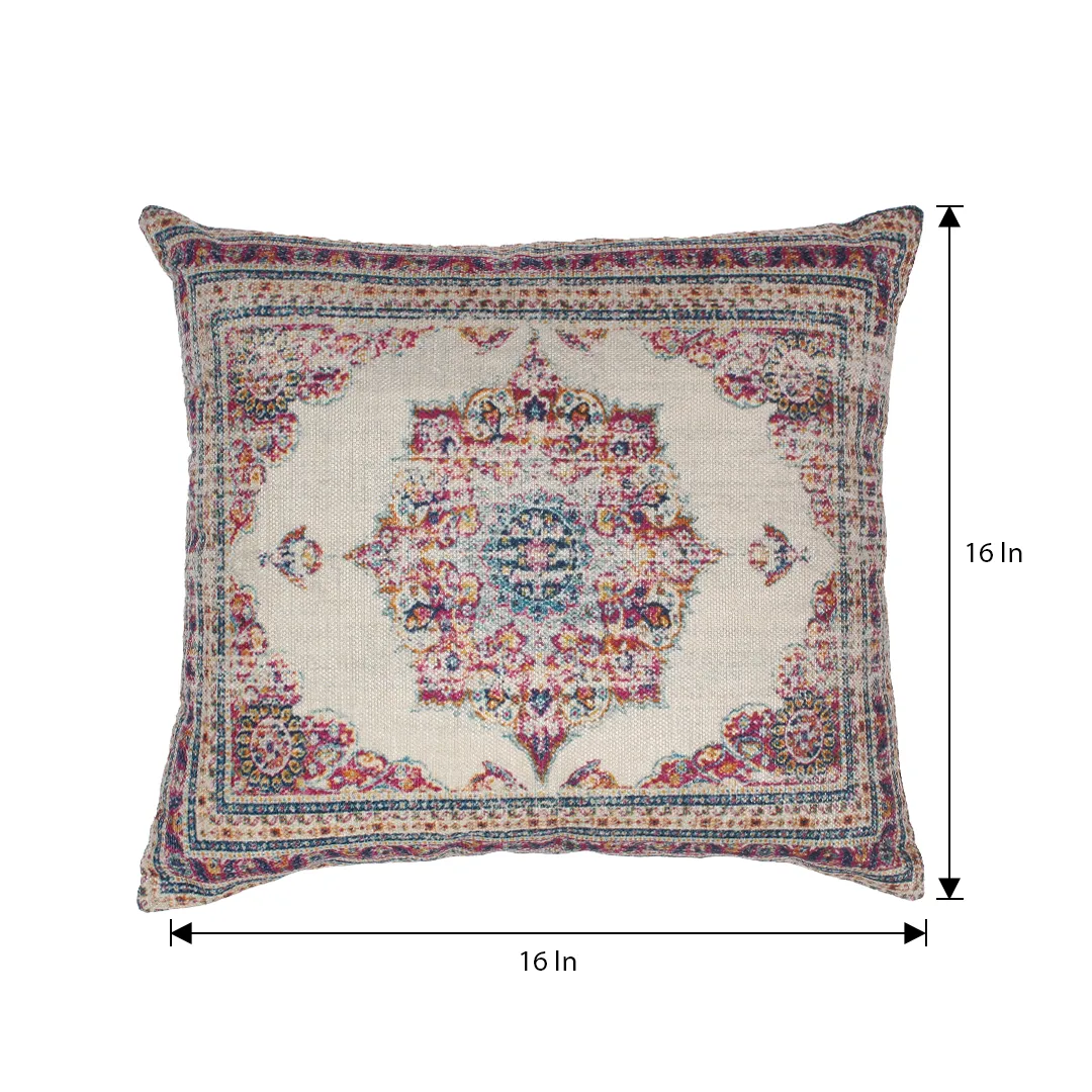 Elegant Floral-Geometric Pattern Cushion Cover - Image 4