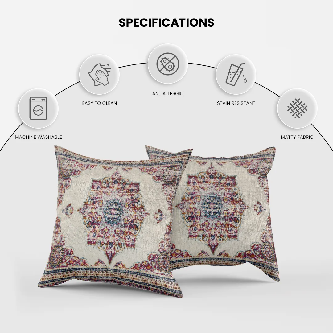 Elegant Floral-Geometric Pattern Cushion Cover - Image 5