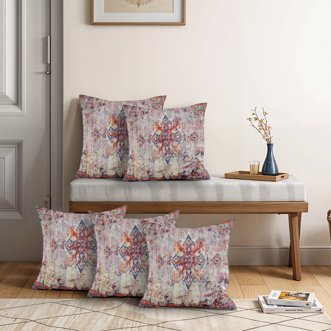 Floral and Geometric Motif Cushion Covers - Image 3