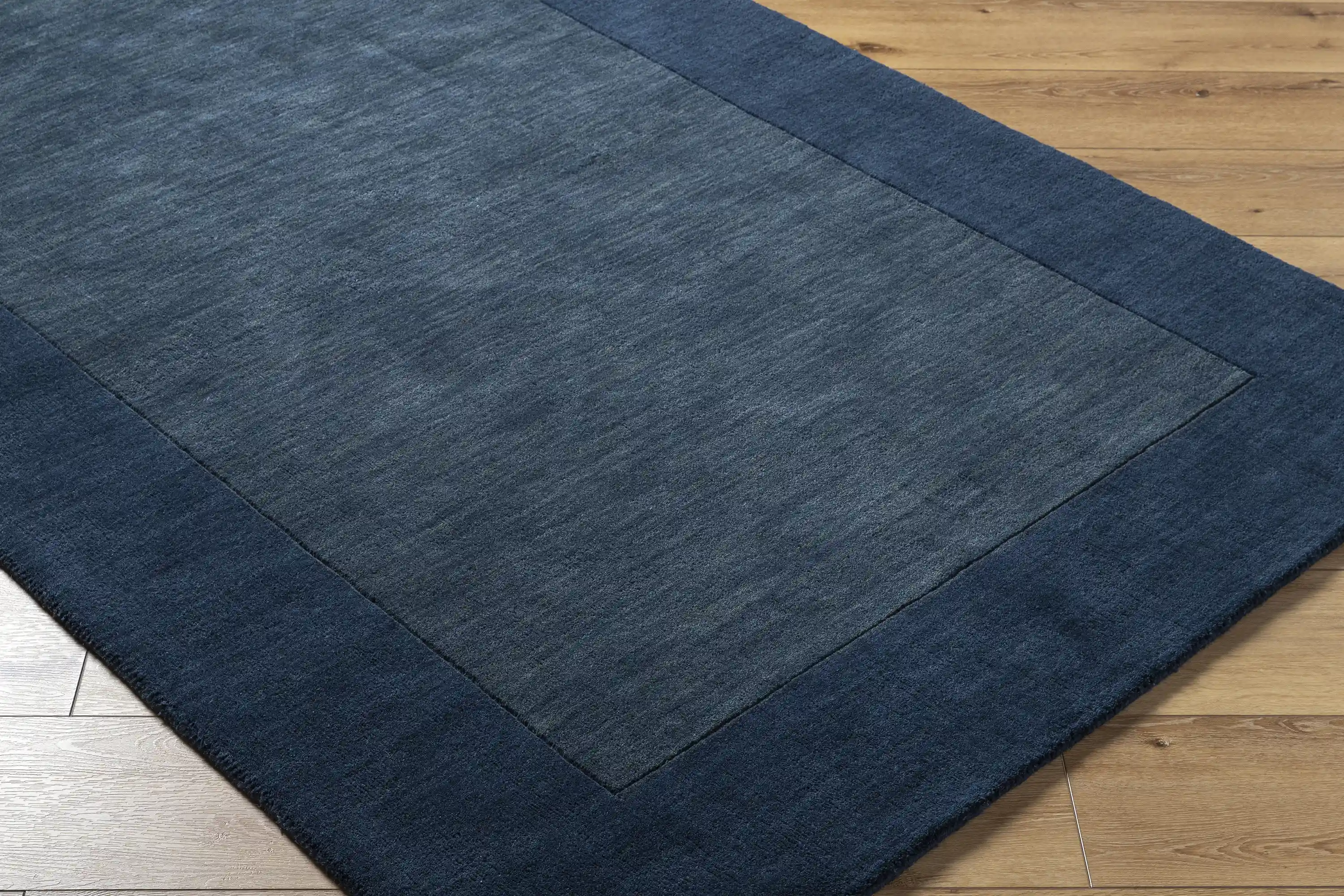 Hand Loomed Mystique Blue Wool Rug - Image 5