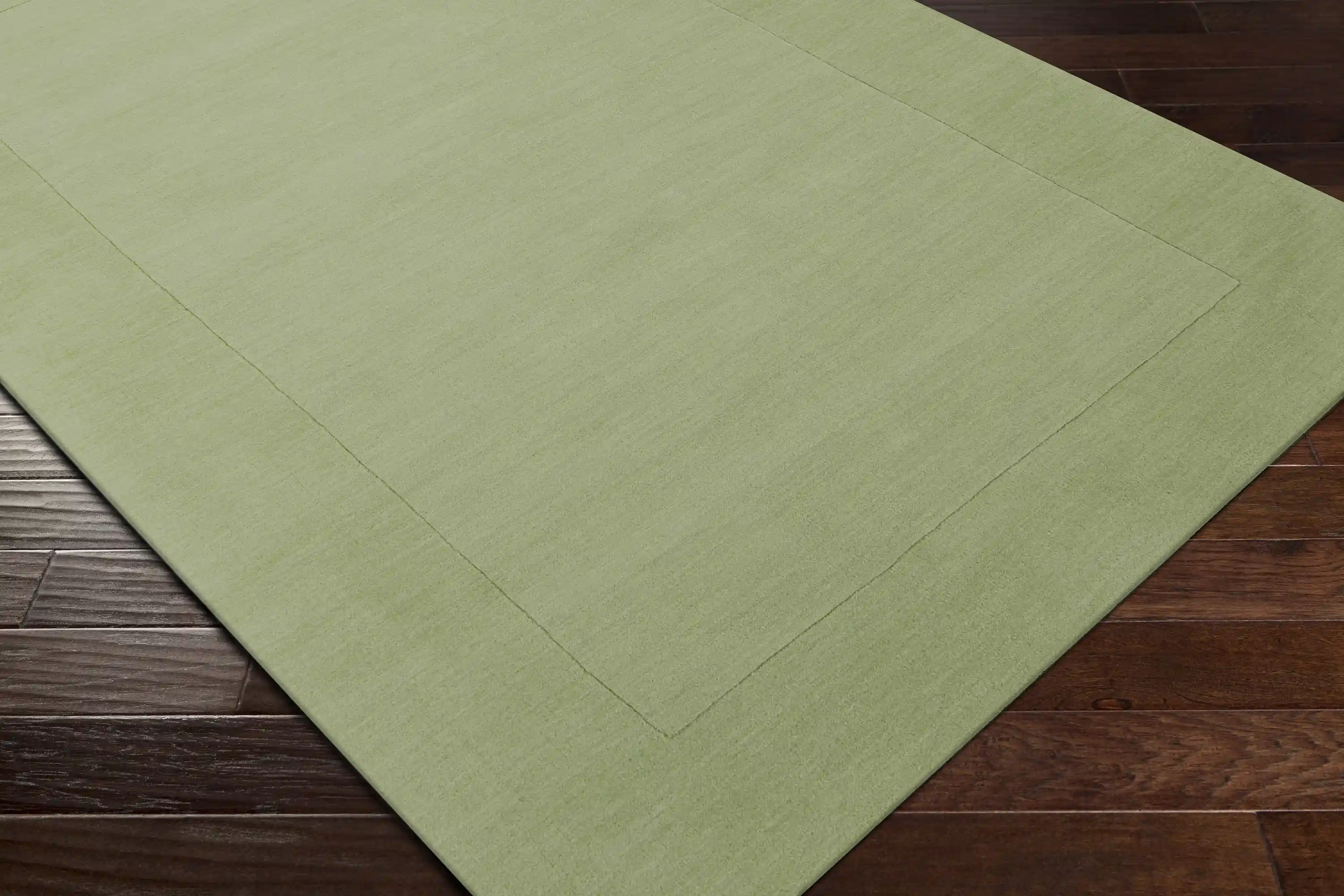 Hand Loomed Mystique Light Green Wool Rug - Image 4