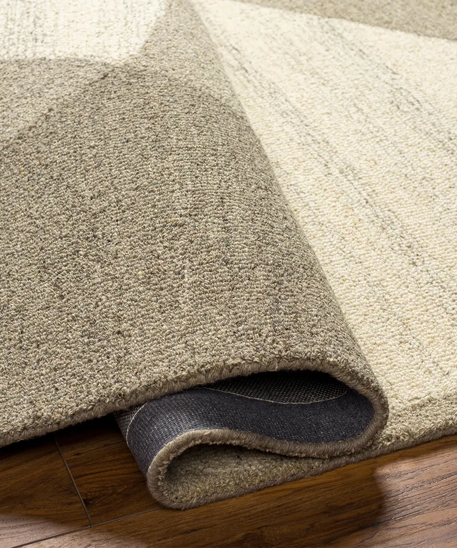 Hand Tufted Abstract Granada Beige Wool Rug - Image 4