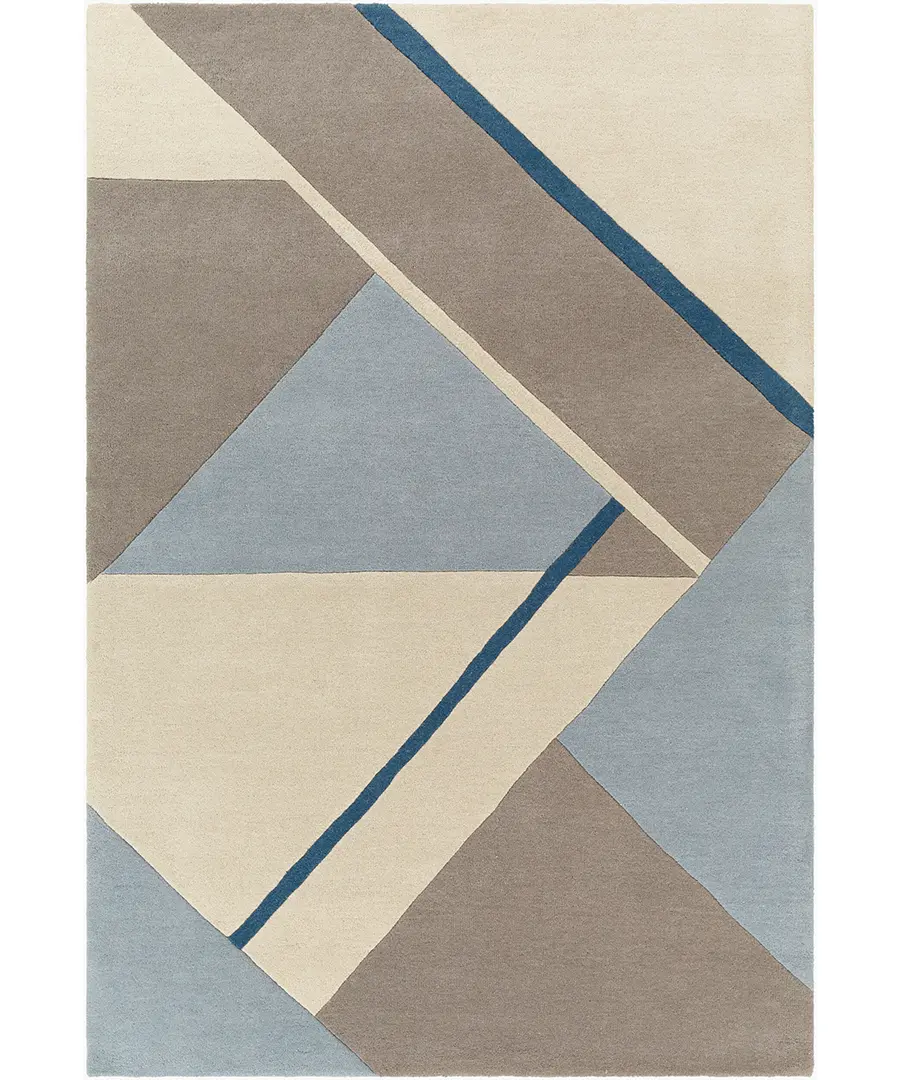 Hand Tufted Abstract Queens Beige Wool Rug - Image 6