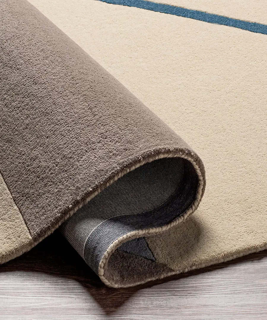 Hand Tufted Abstract Queens Beige Wool Rug - Image 7