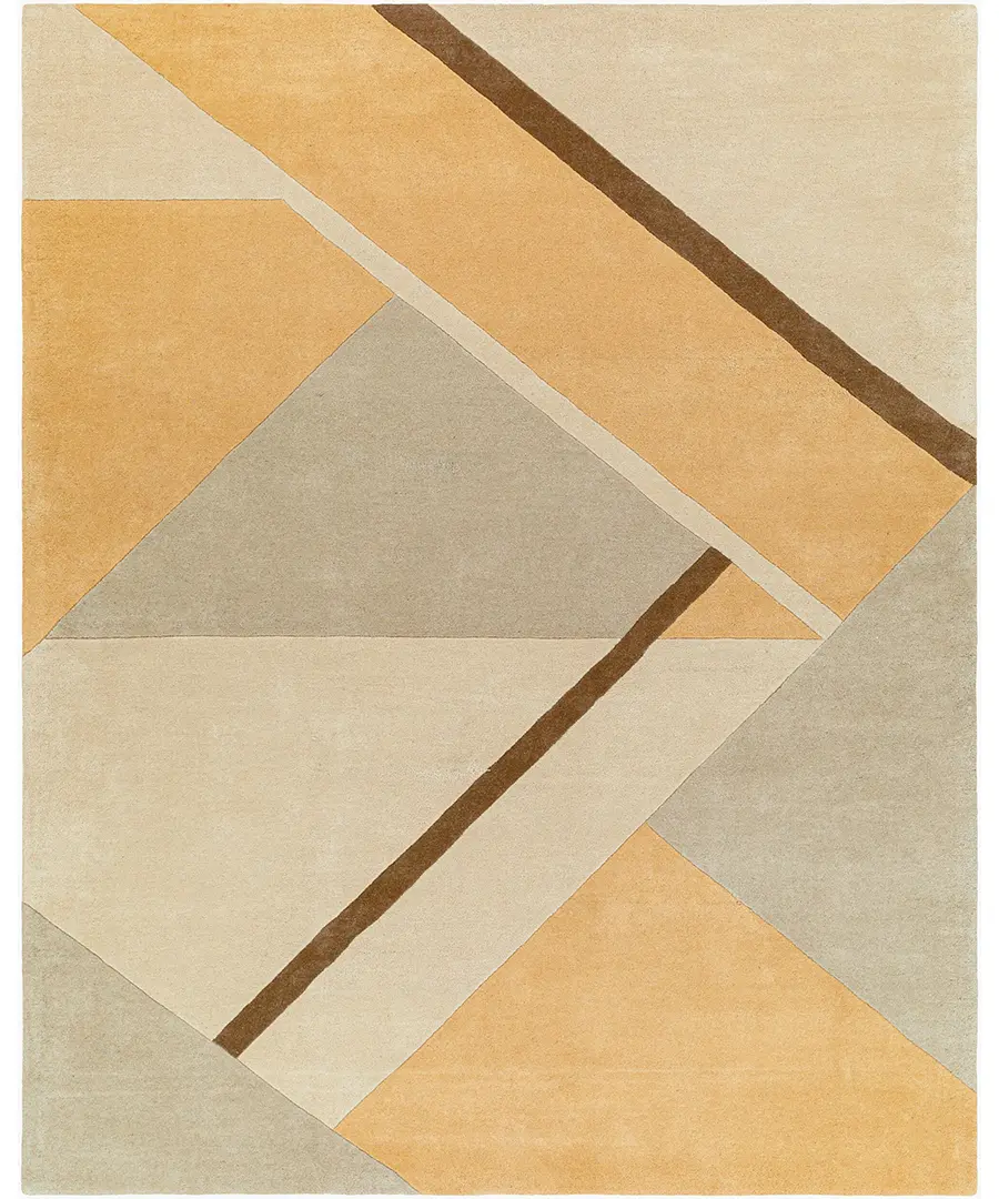 Hand Tufted Abstract Queens Camel Wool Rug - Image 3