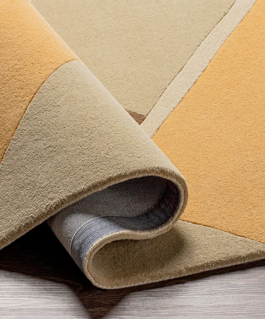 Hand Tufted Abstract Queens Camel Wool Rug - Image 4