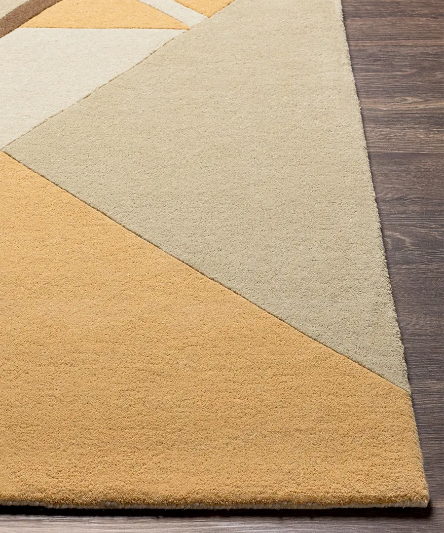 Hand Tufted Abstract Queens Camel Wool Rug - Image 5