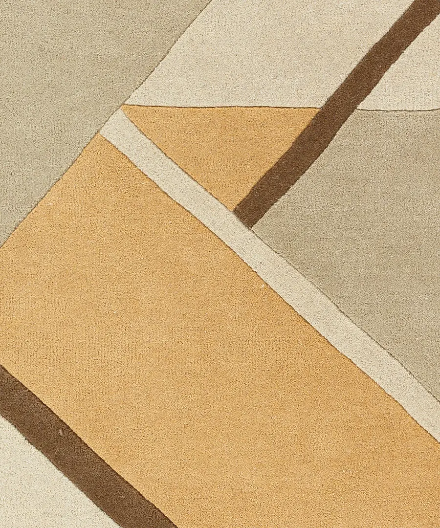 Hand Tufted Abstract Queens Camel Wool Rug - Image 6