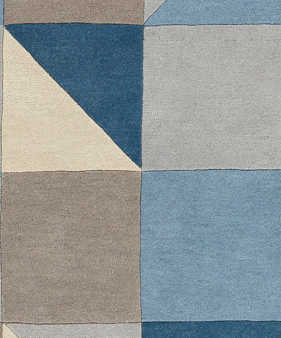 Hand Tufted Abstract Queens Navy Wool Rug - Image 5