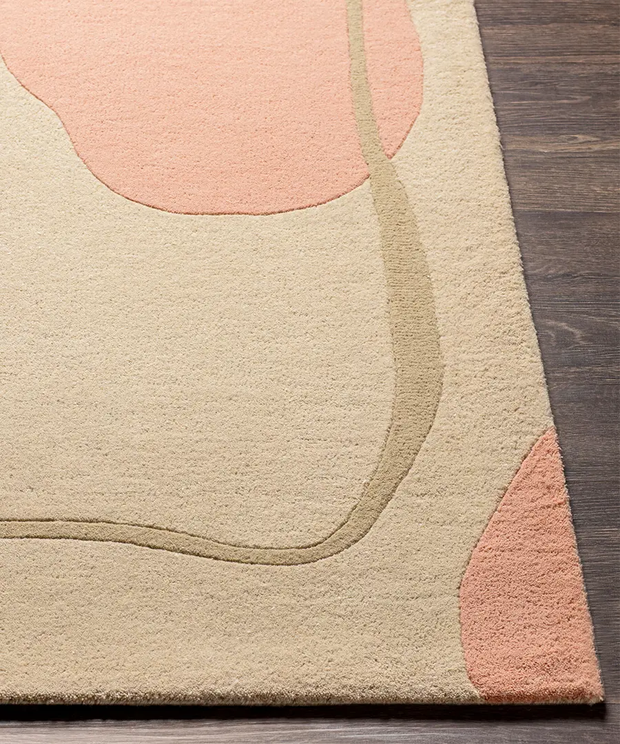 Hand Tufted Abstract Queens Orange Wool Rug - Image 4