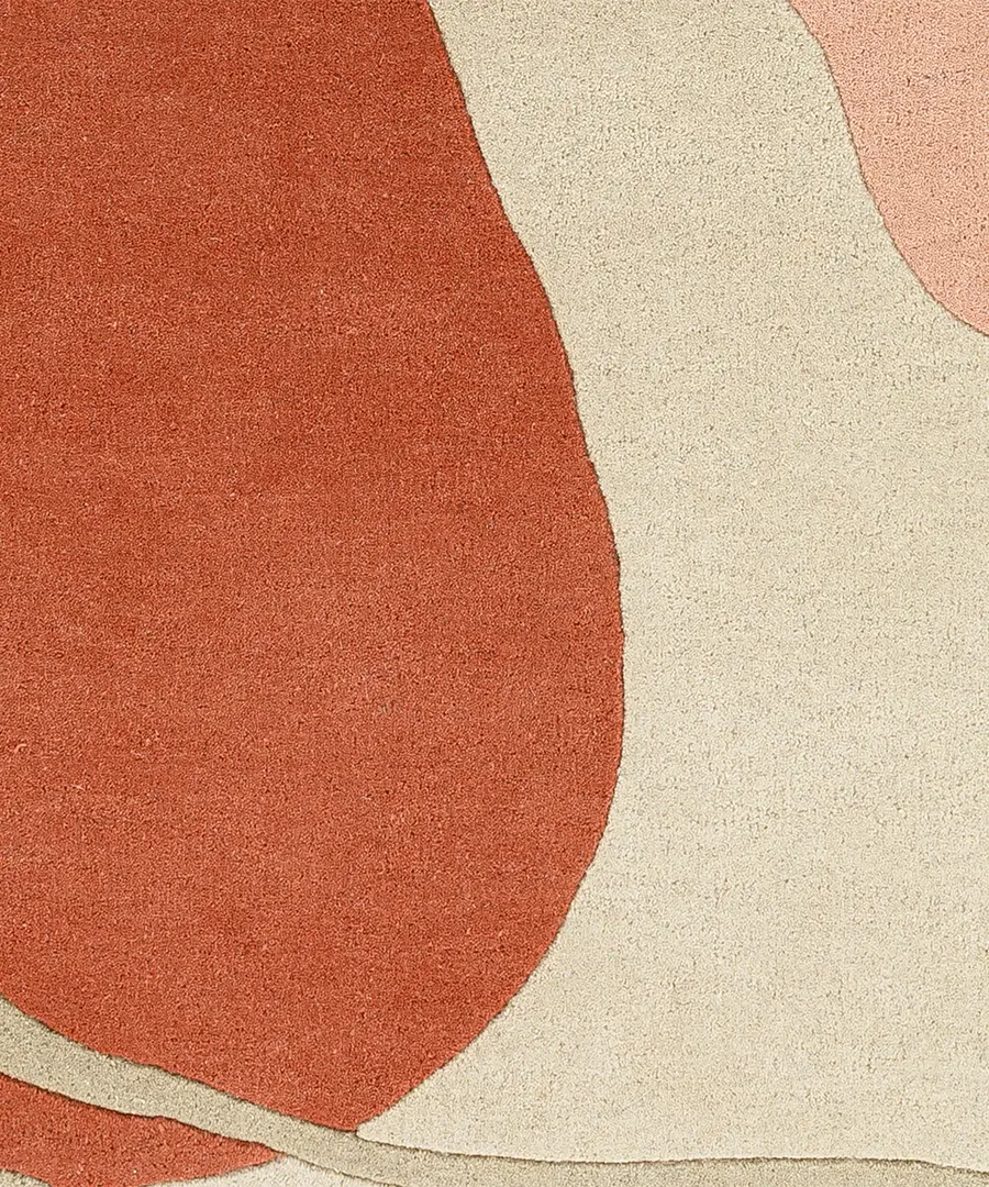 Hand Tufted Abstract Queens Orange Wool Rug - Image 5