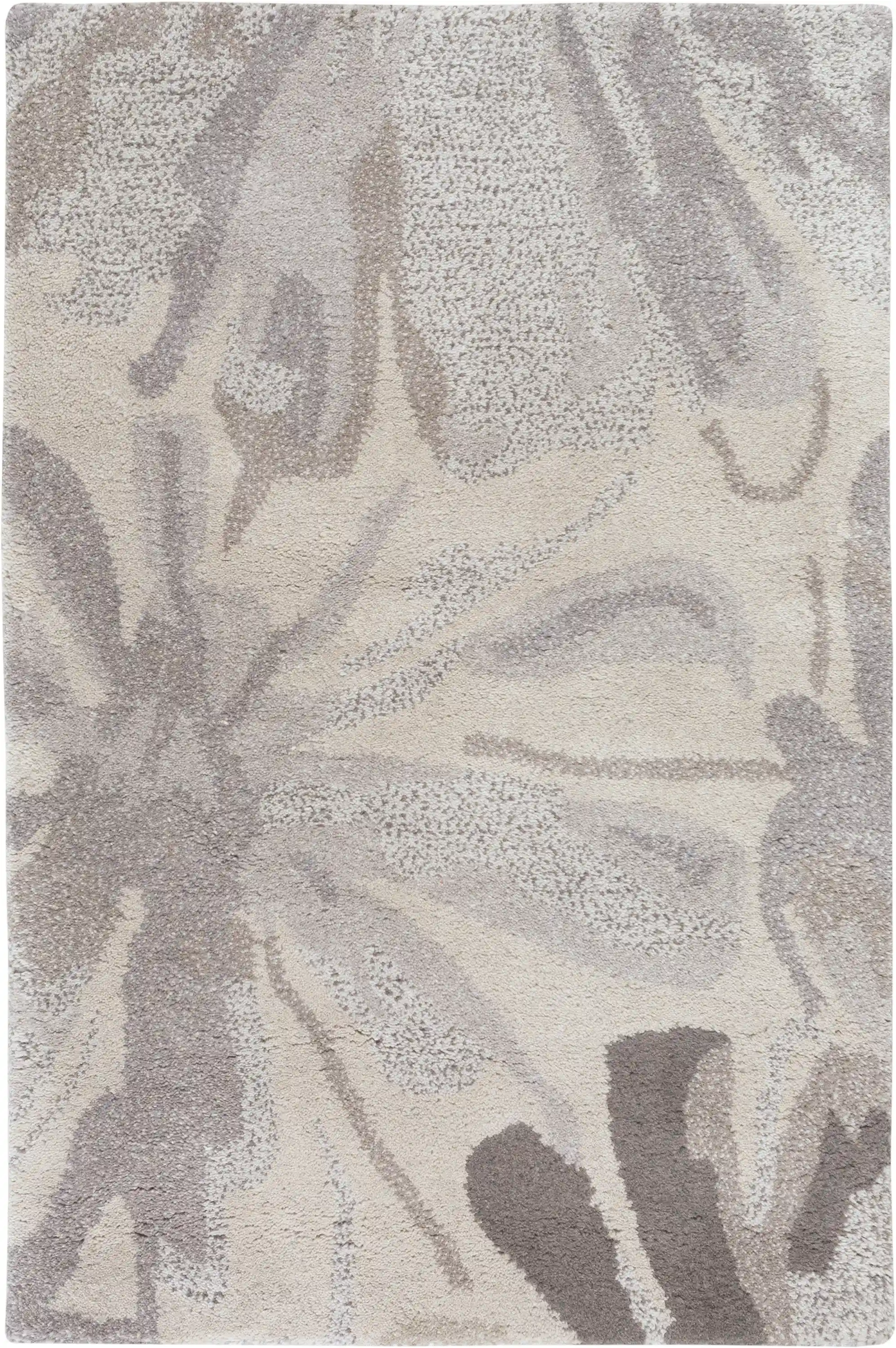 Hand-Tufted Athena Gray and Brown Floral Wool Rug - Image 4