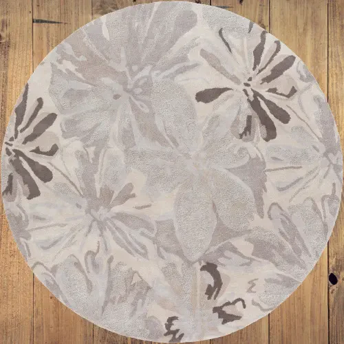 Hand-Tufted Athena Gray and Brown Floral Wool Rug - Image 9