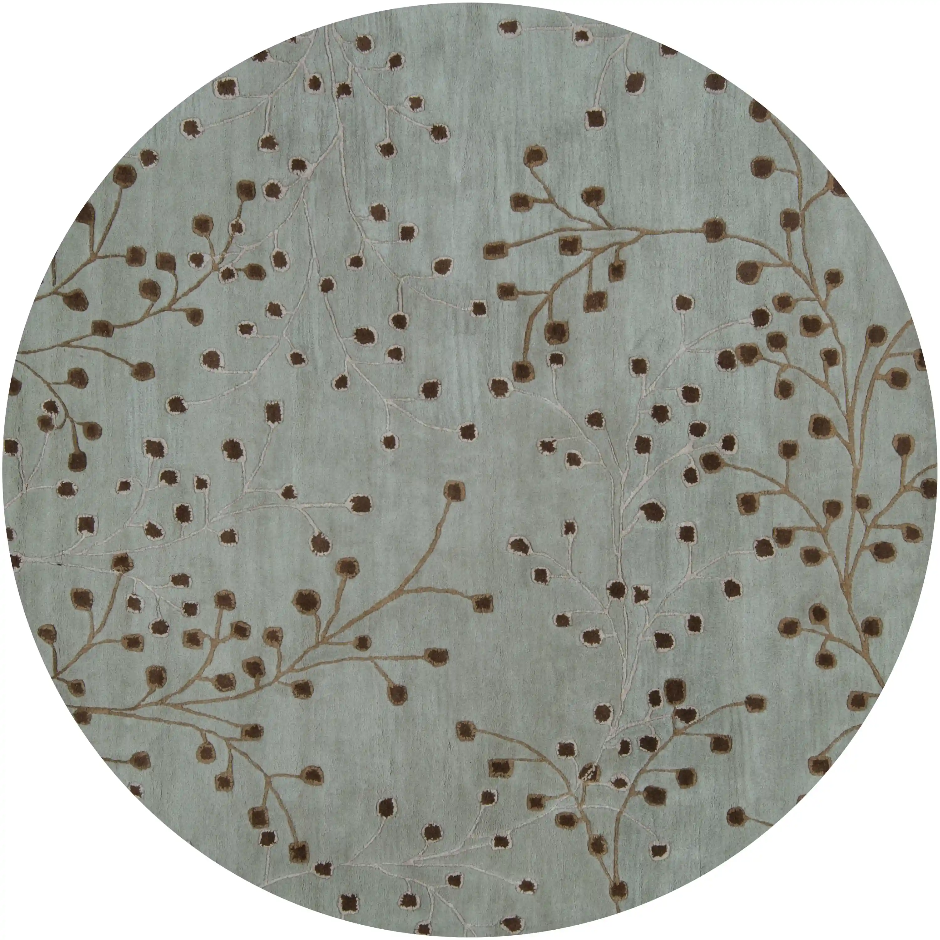 Hand Tufted Athena Sage and Brown Wool Rug - Image 3