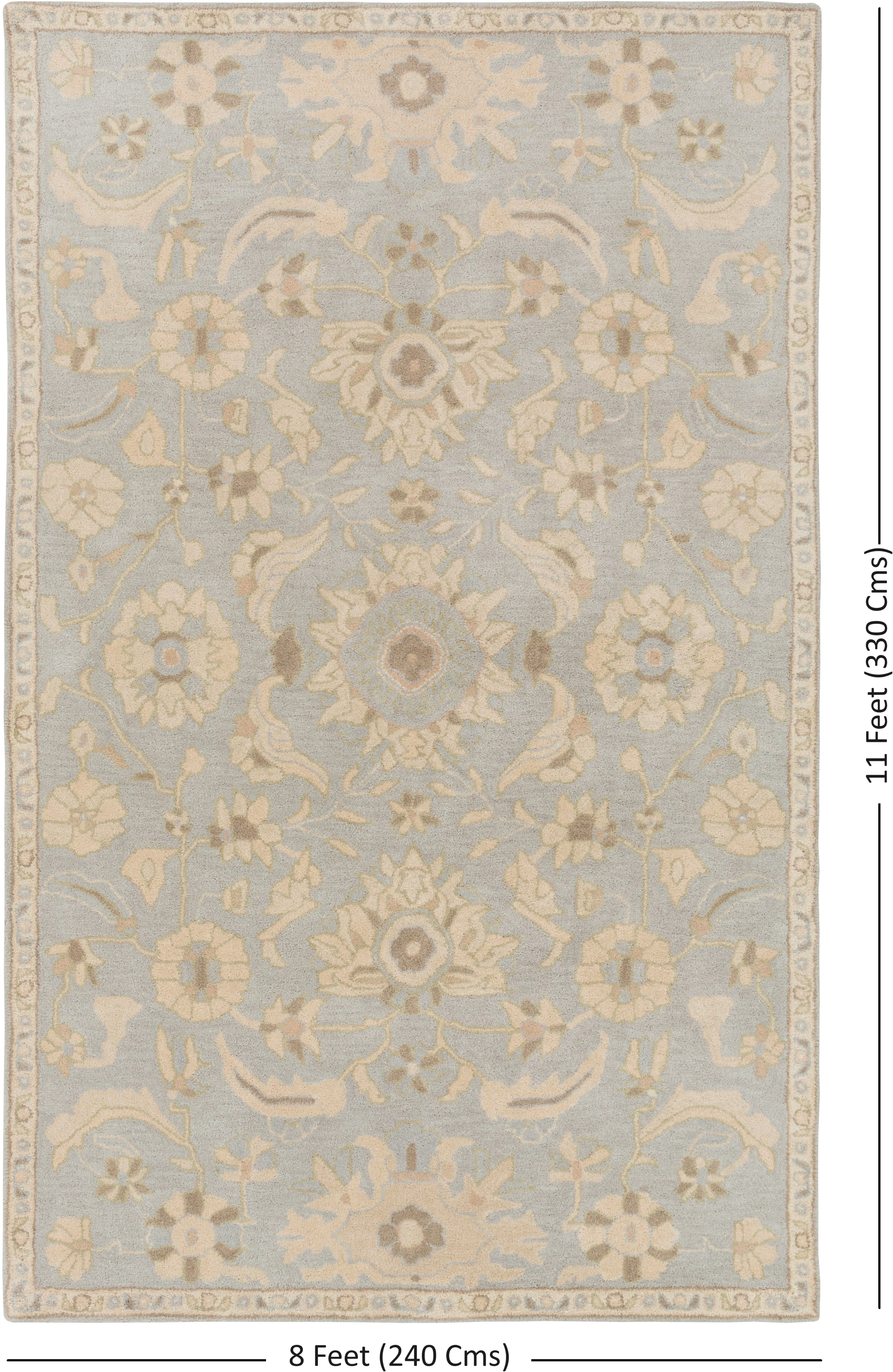 Hand Tufted Caesar Blue and Beige Charcol Wool Rug - Image 10