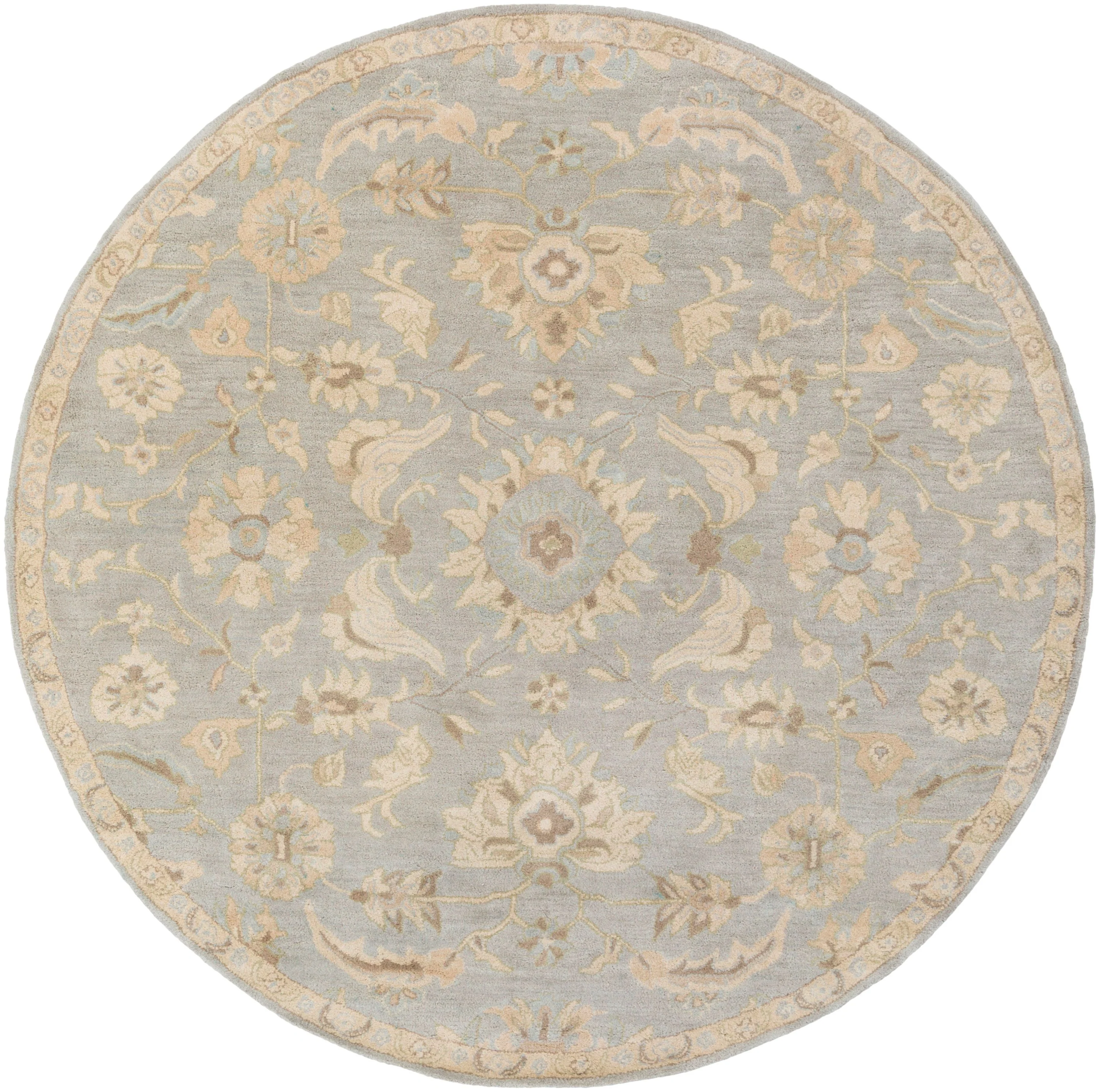 Hand Tufted Caesar Blue and Beige Charcol Wool Rug - Image 11