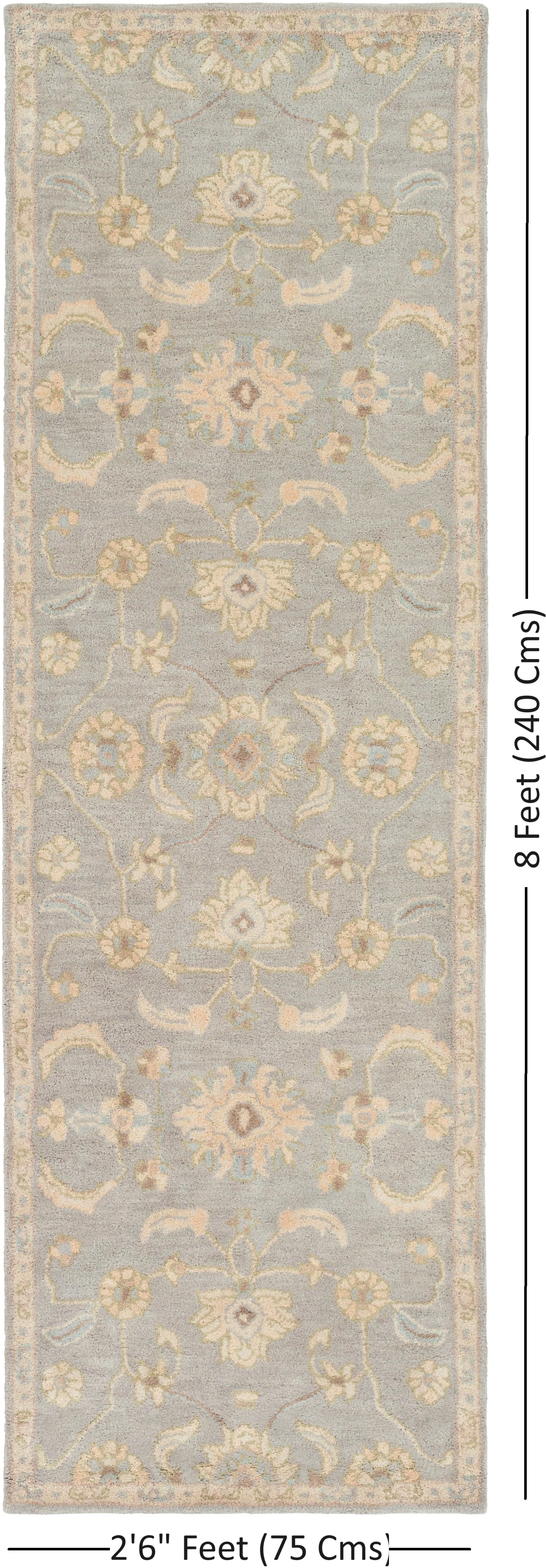 Hand Tufted Caesar Blue and Beige Charcol Wool Rug - Image 6