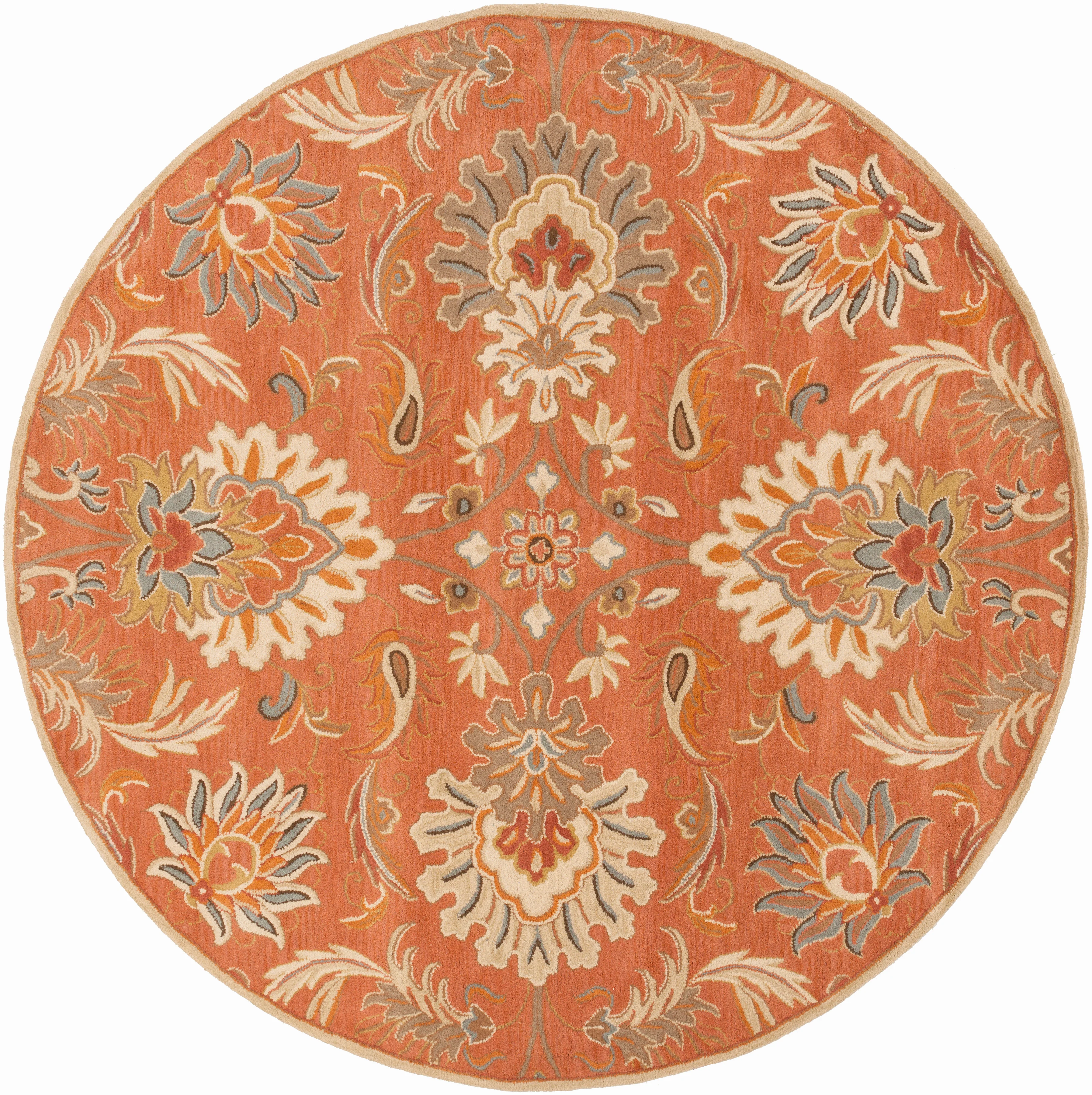 Hand Tufted Caesar Dark Brown and Orange Wool Rug - Image 3