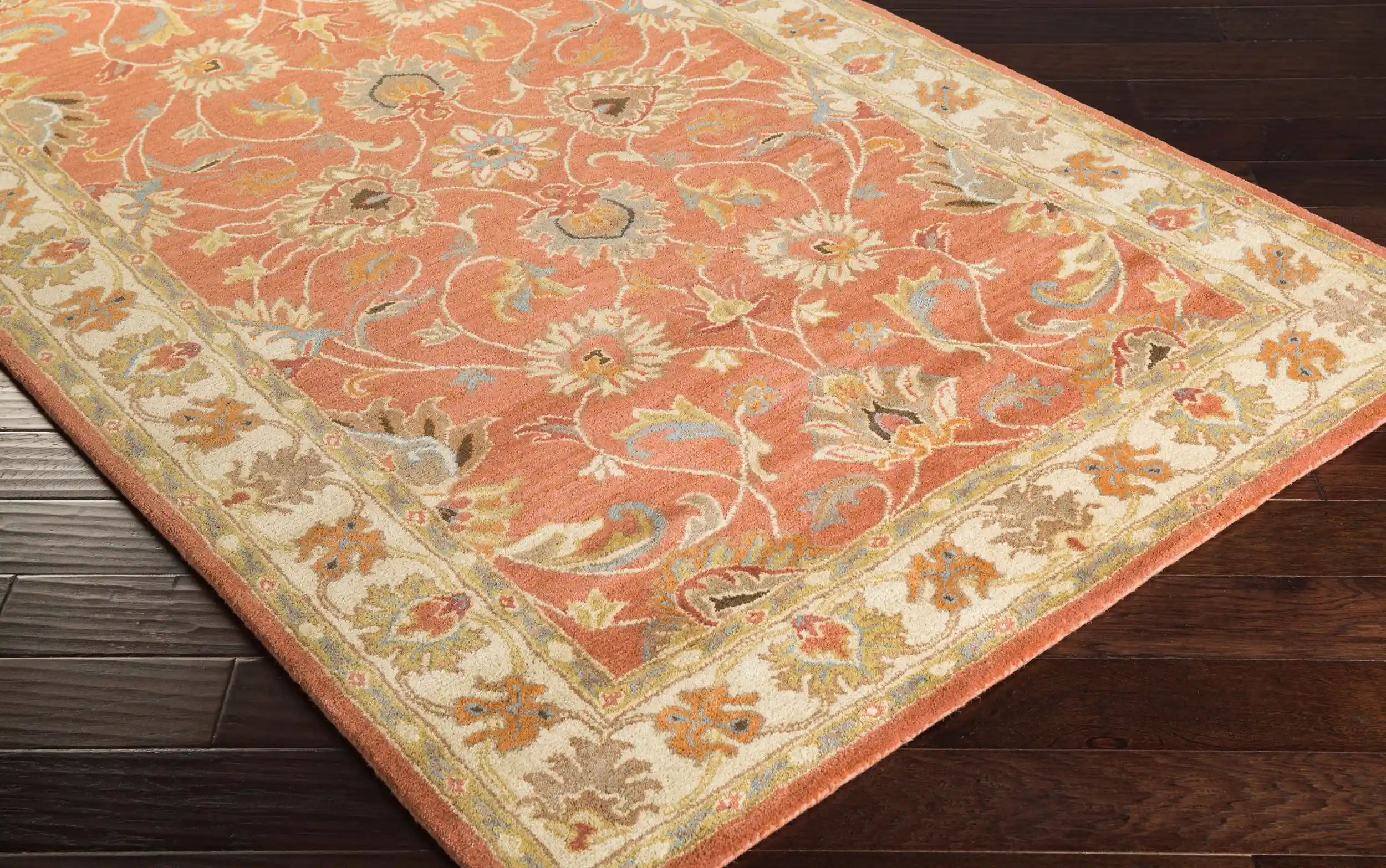 Hand Tufted Caesar Medium Brown & Dusty Sage Wool Rug - Image 6