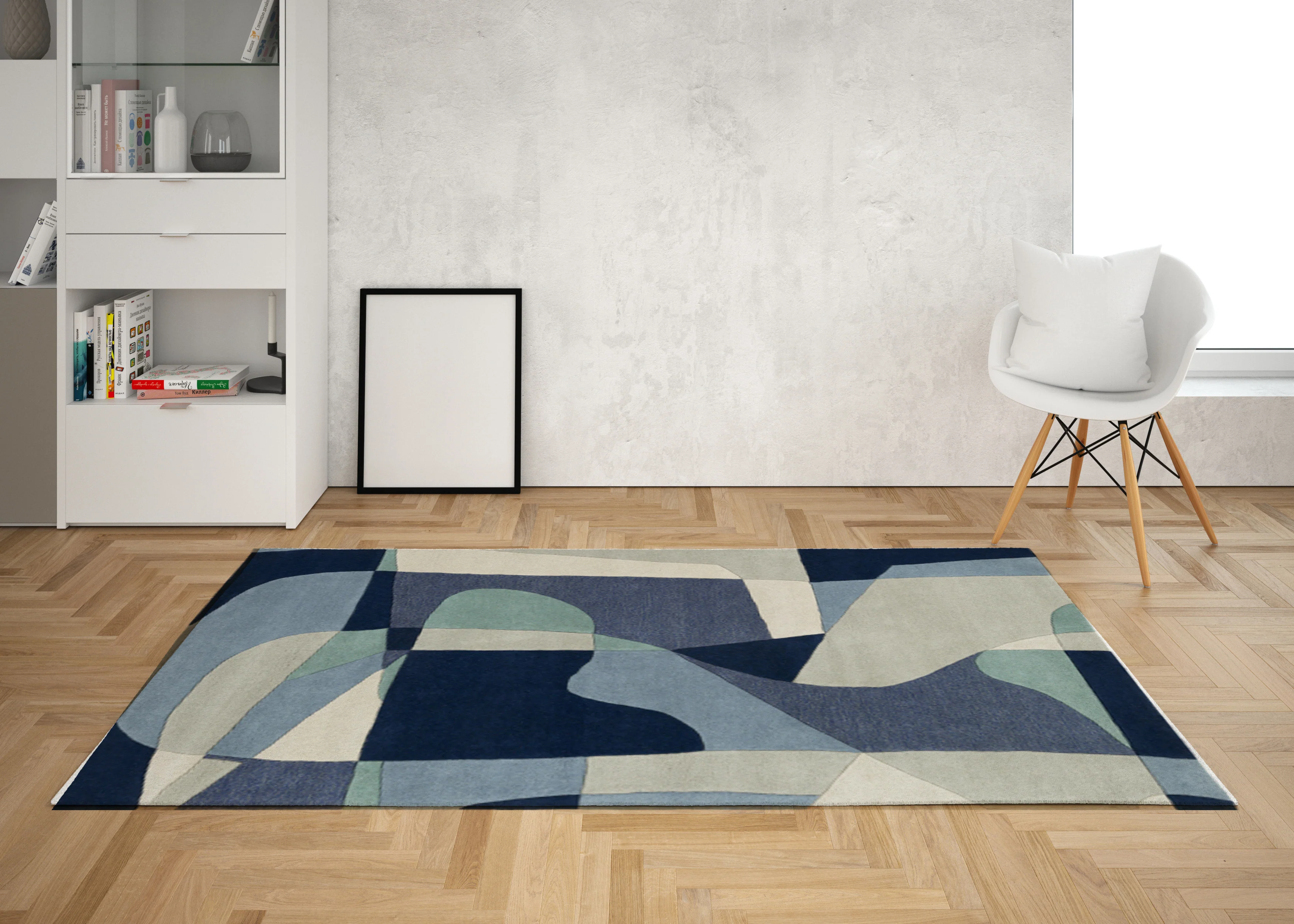 Hand-Tufted Forum Dusty Sage and Blue Wool Rug - Image 14