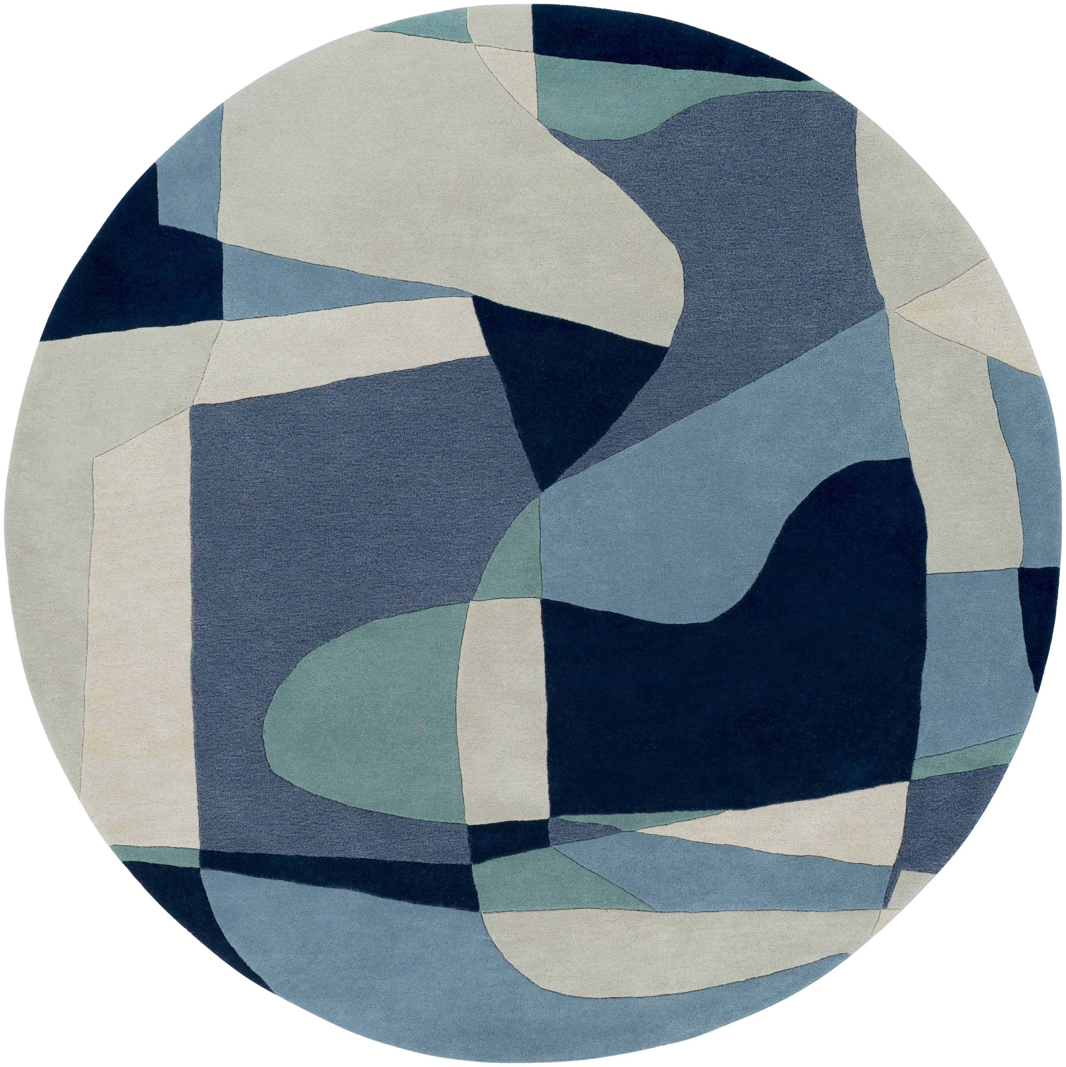 Hand-Tufted Forum Dusty Sage and Blue Wool Rug - Image 8