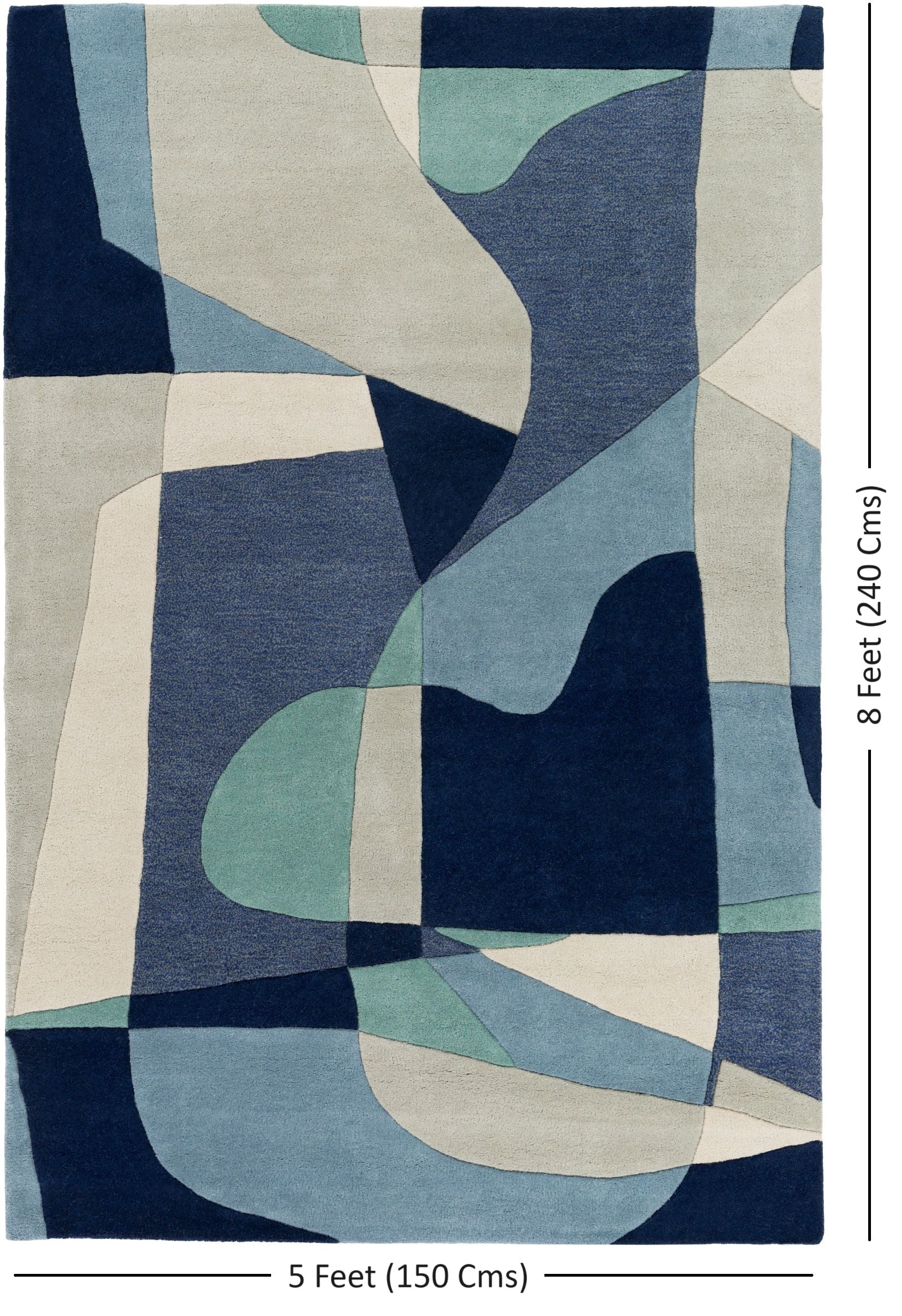 Hand-Tufted Forum Dusty Sage and Blue Wool Rug - Image 9