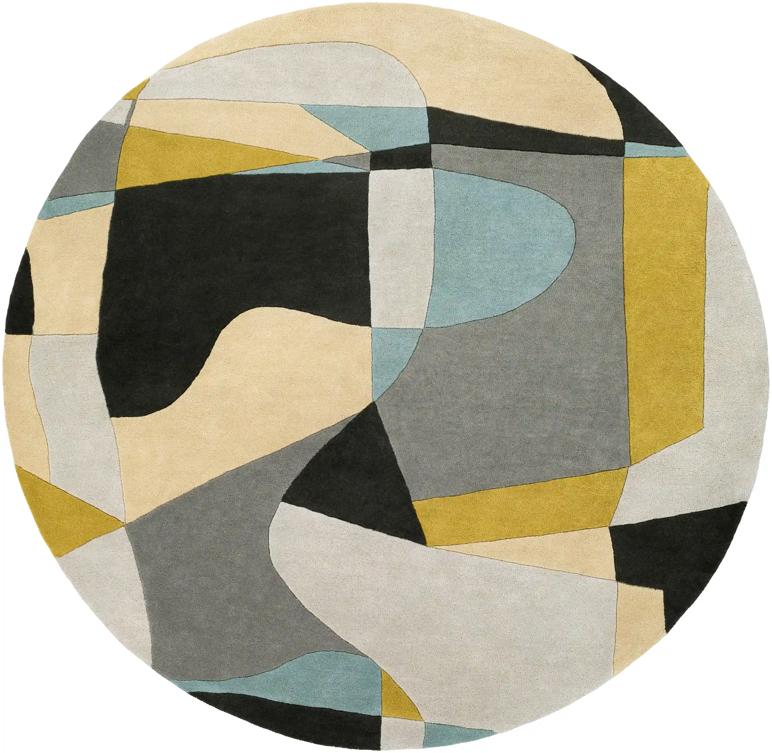 Hand Tufted Yellow and Gray Multicolor Wool Rug - Image 4