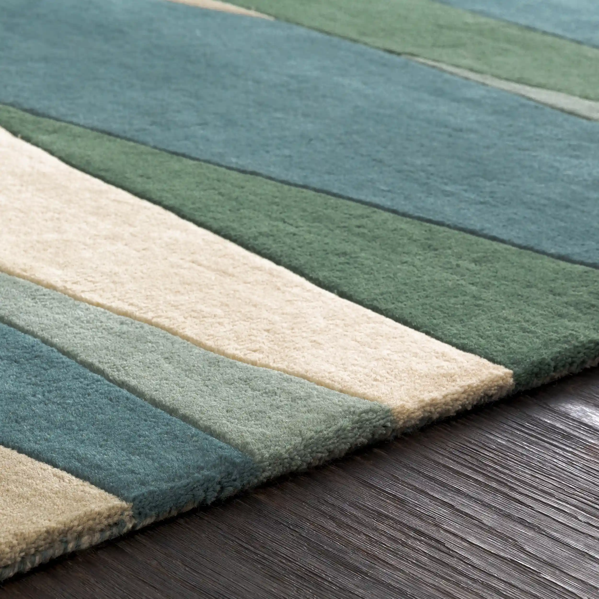 Hand Tufted Sage and Green Wool Rug - Image 11