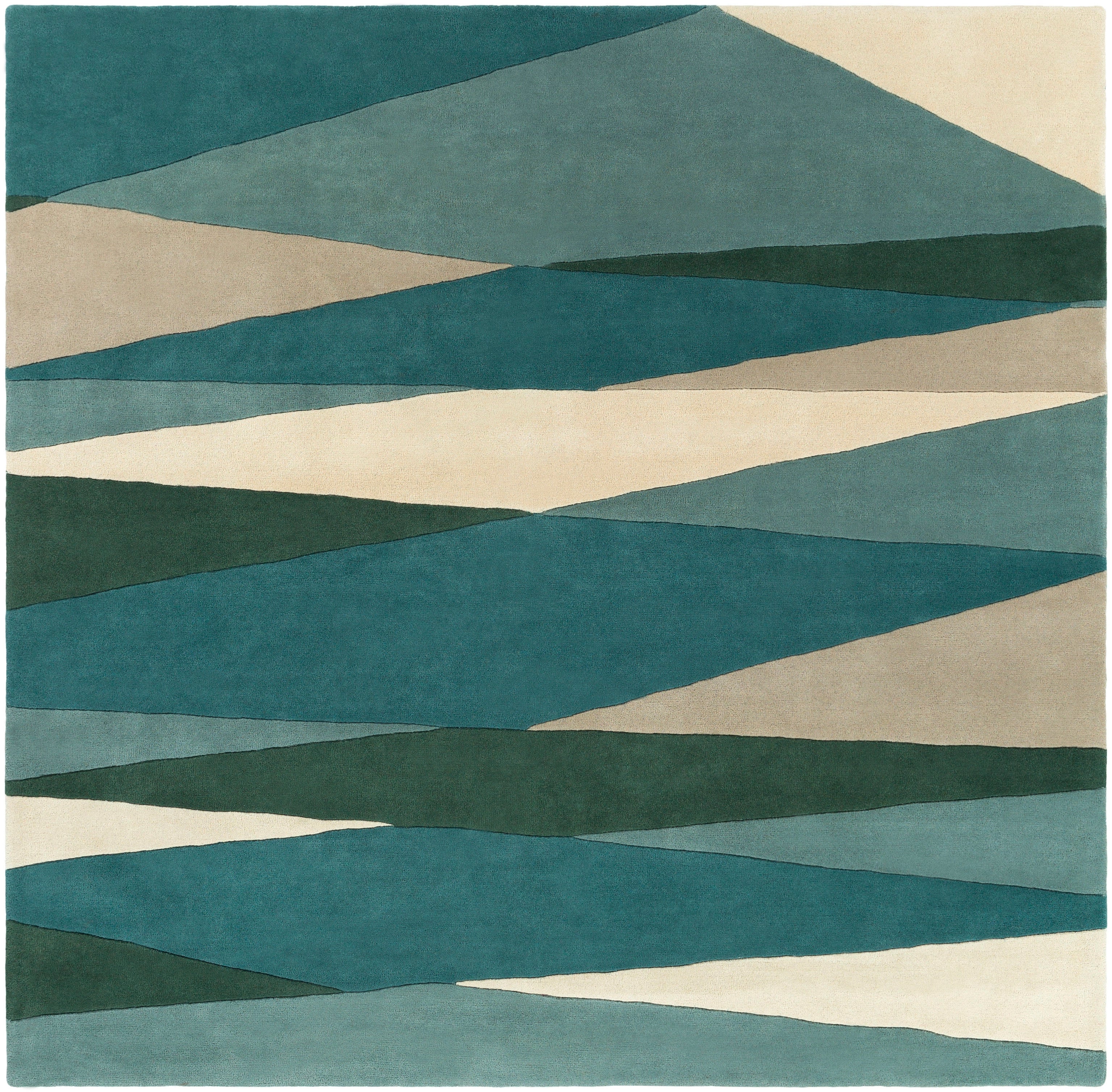 Hand Tufted Sage and Green Wool Rug - Image 4