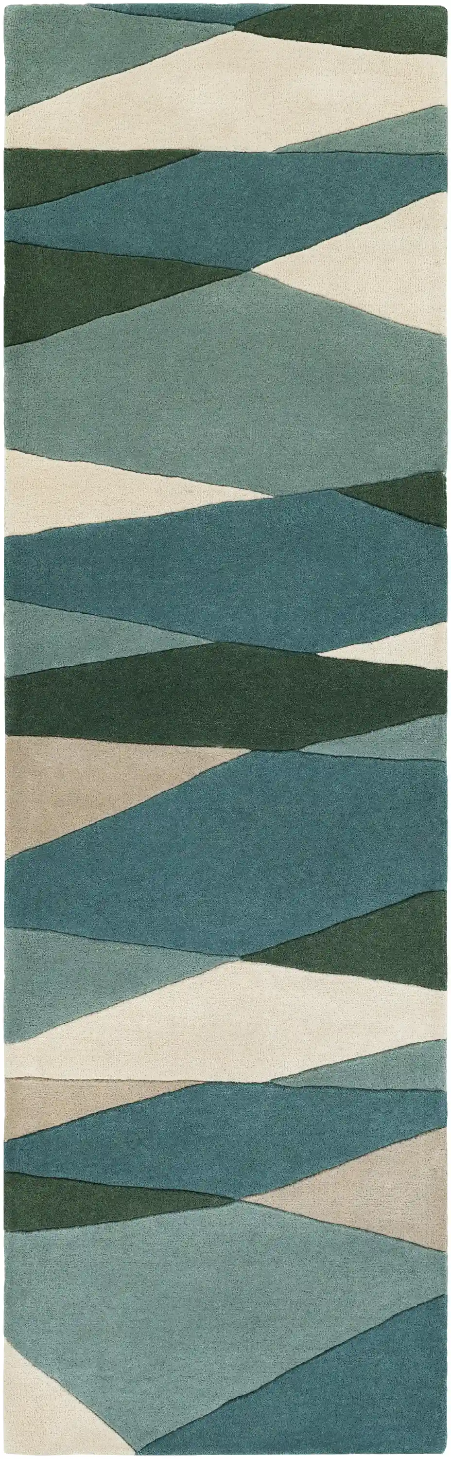 Hand Tufted Sage and Green Wool Rug - Image 9