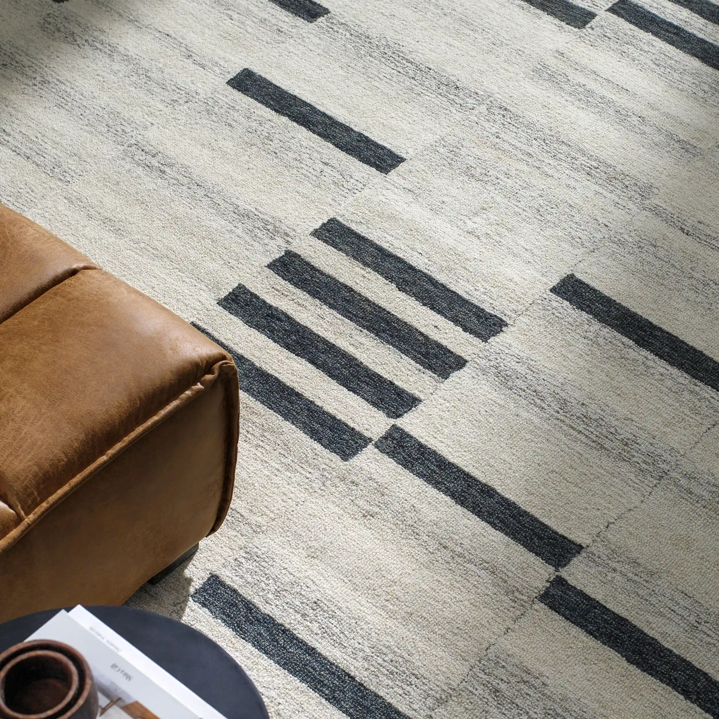 Hand Tufted Granada Beige Wool Rug - Image 11