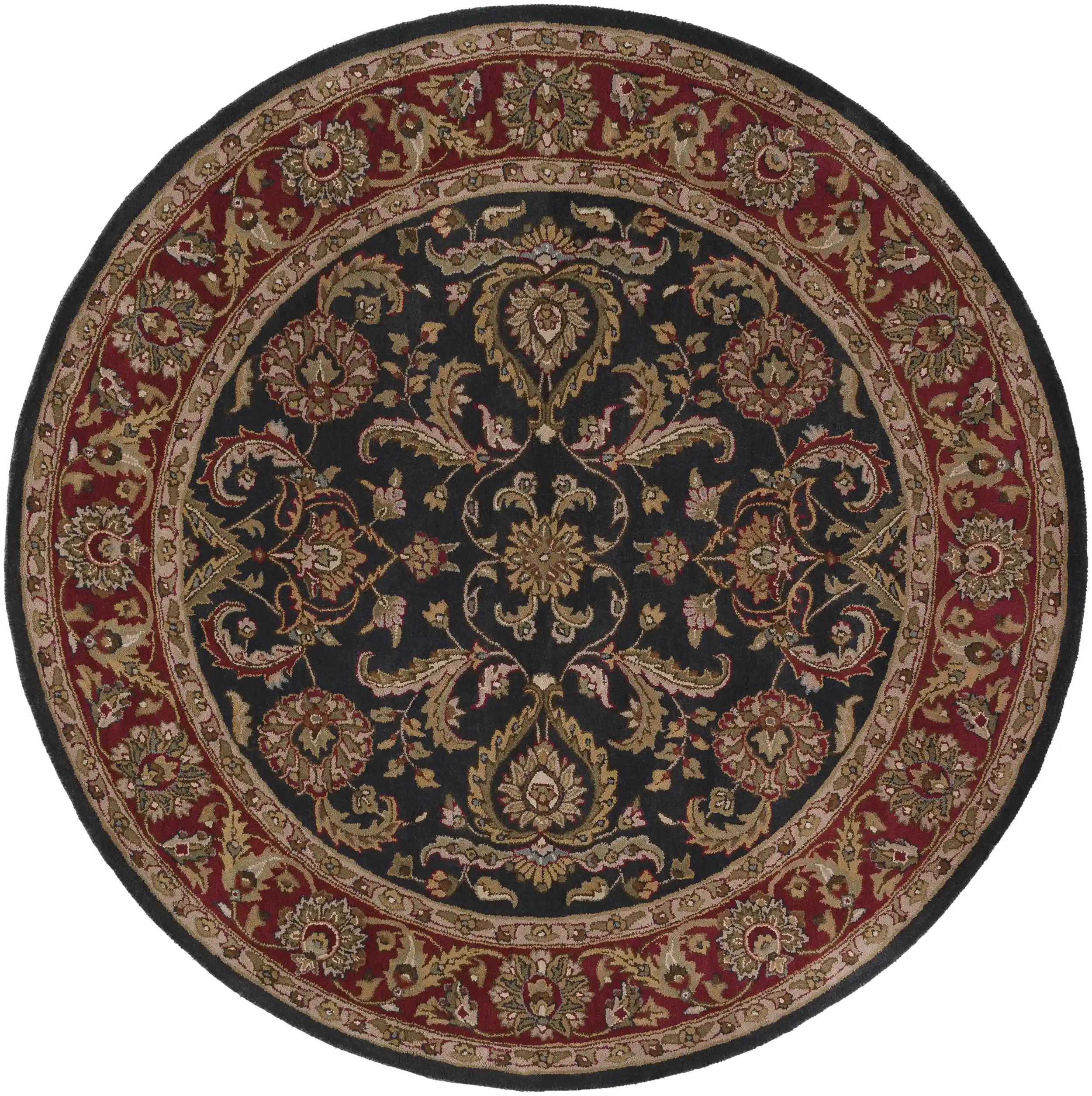 Hand Tufted Middleton Dark Brown and Red Wool Rug - Image 3