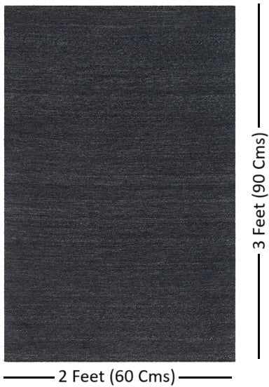 Hand-Woven Acacia Black Recycled Pet Yarn Rug - Image 4