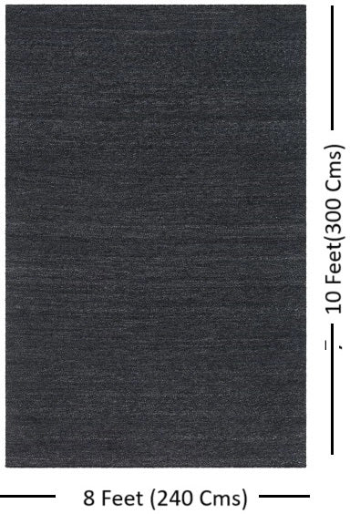 Hand-Woven Acacia Black Recycled Pet Yarn Rug - Image 5