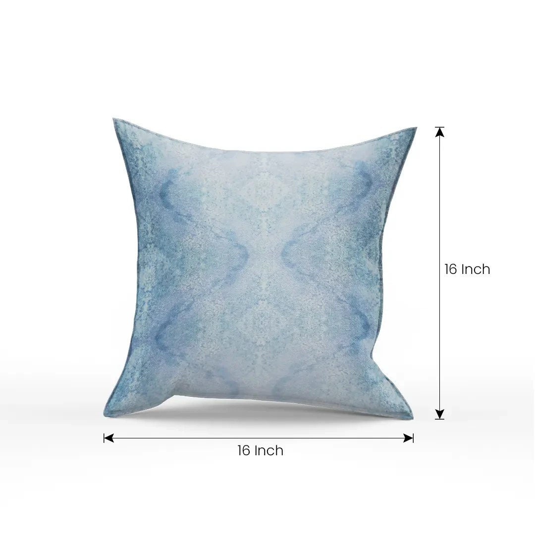 Kalos Poly Satin Blue and White Digital Printed Pillow Cover - Image 5