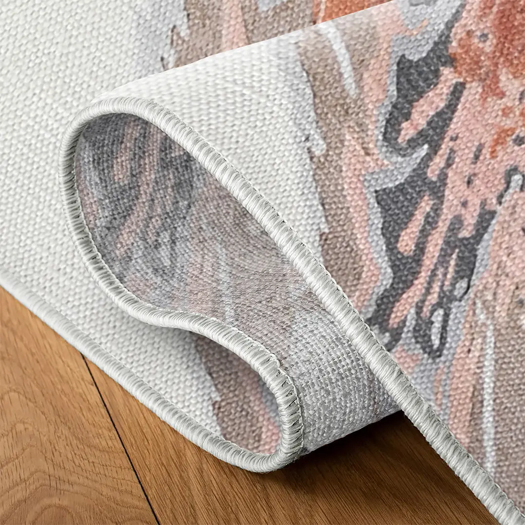 Modern Abstract Rug with Fluid Shapes and Muted Tones - Image 6