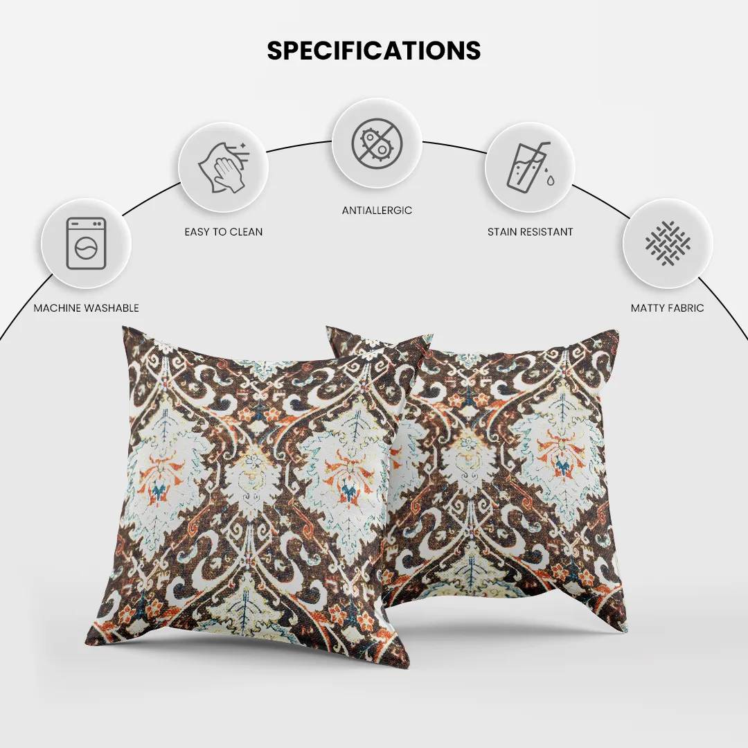 Ornate Floral and Geometric Pattern Cushion Cover - Image 5