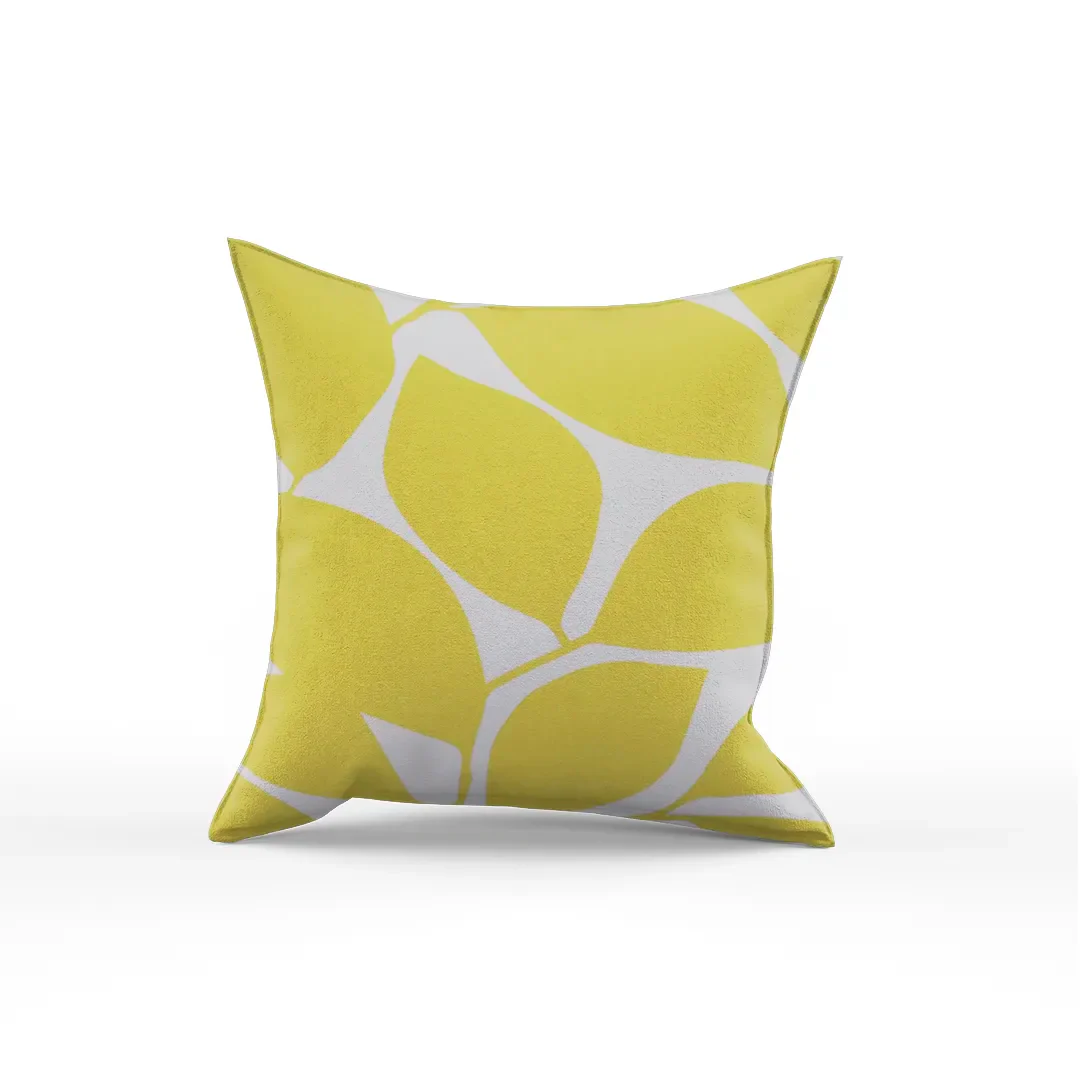 Somerset Cotton Light Gray and Yellow Pillow Cover - Image 5