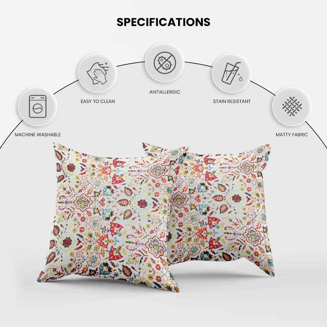 Symmetrical Floral and Ornate Design Cushion Covers - Image 5