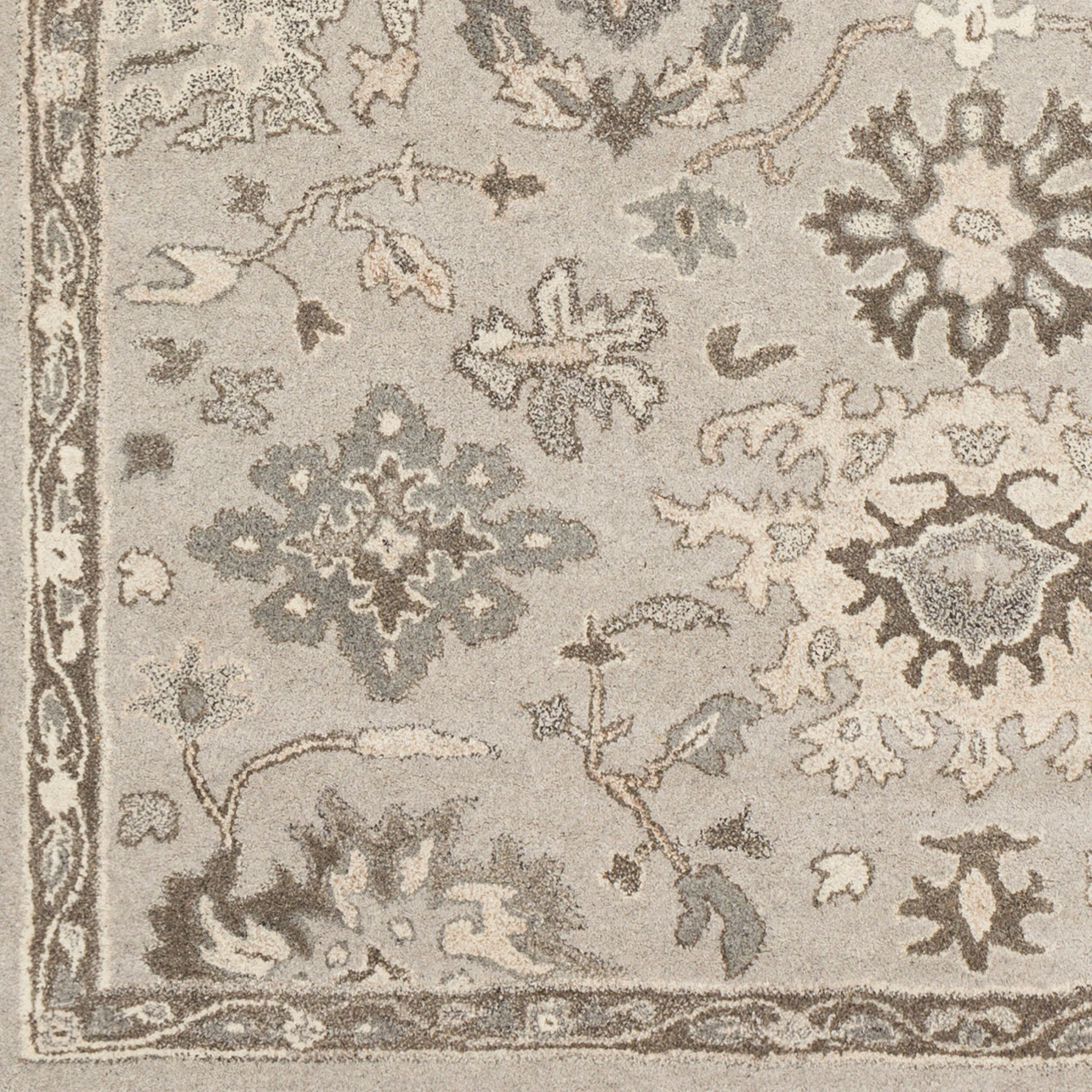 The Caesar Hand-Tufted Wool Rug in Charcoal, Traditional Design - Image 6