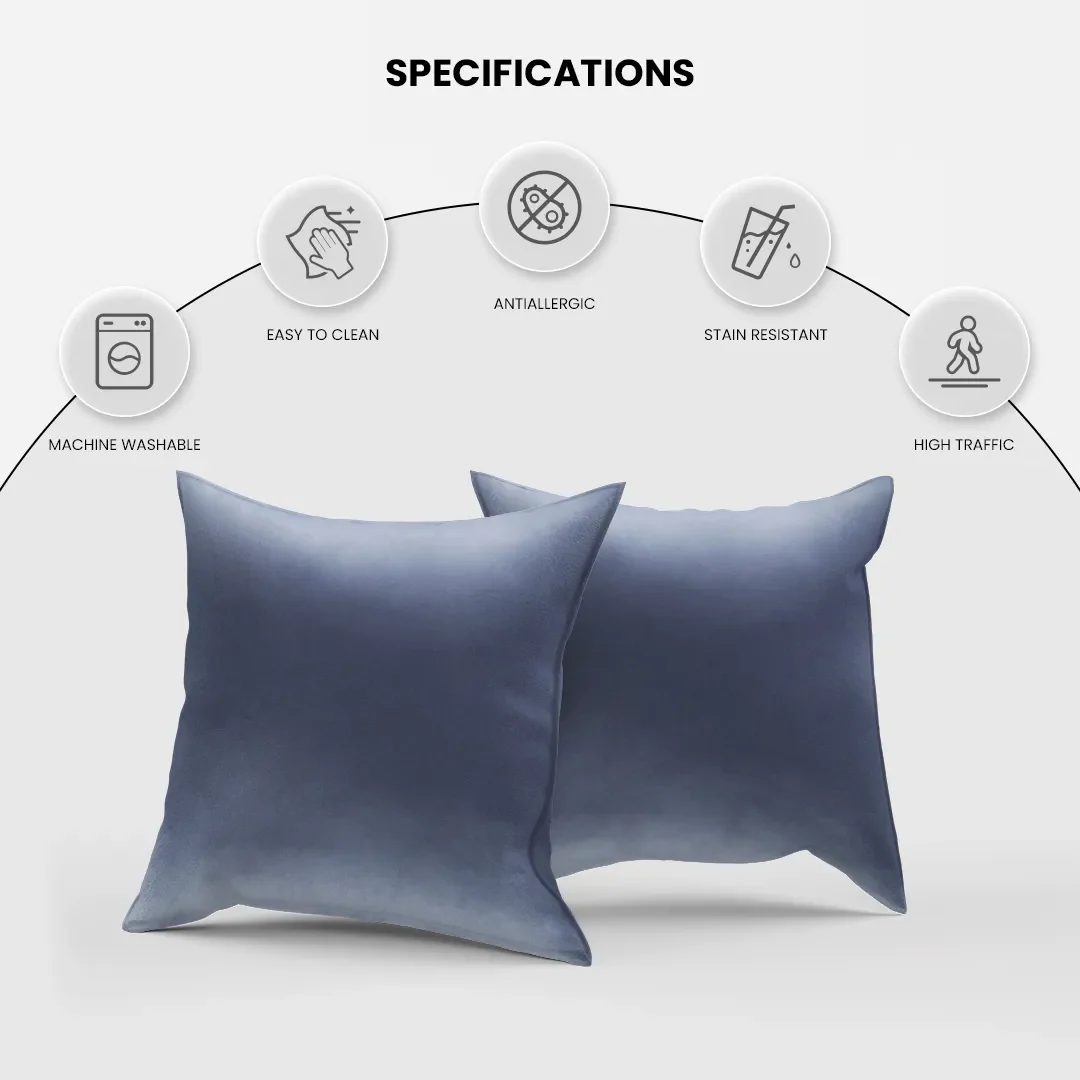 Tokyo Polyester Blue Pillow Cover - Image 3